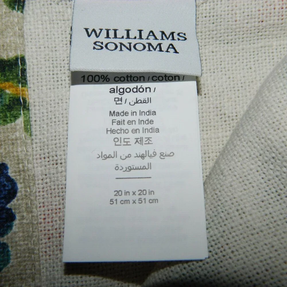 Williams Sonoma Provencal Floral Dinner Napkin Set of 4